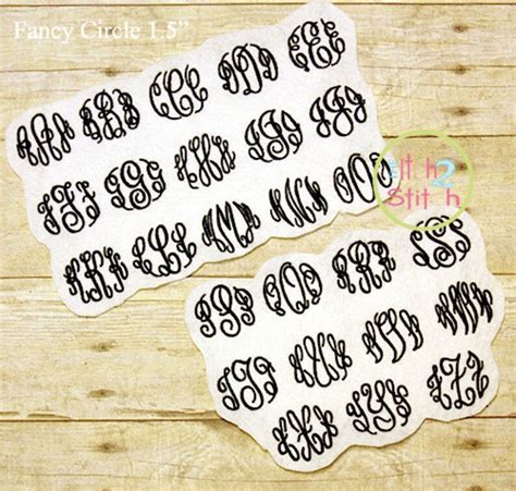 Fancy Circle Small Machine Embroidery Monogram Font Larger Etsy