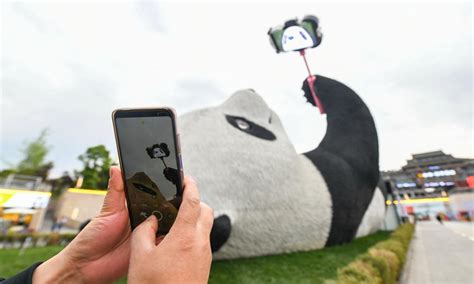 Selfie Panda Sculpture In Sichuan Goes Popular Global Times