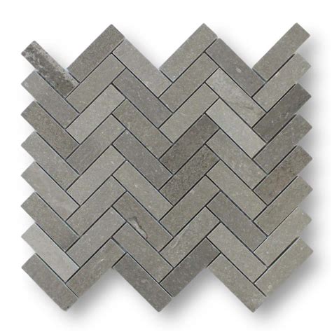 Arctic Gray Herringbone Marble Mosaic Tile Rocky Point Tile Online