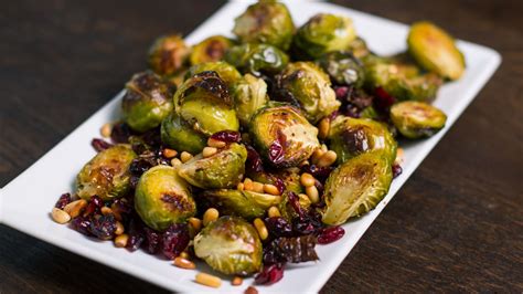 Toss brussels sprouts with olive oil, garlic powder, black pepper, and salt. Roasted Brussels Sprouts Recipe - JustRightFood.com