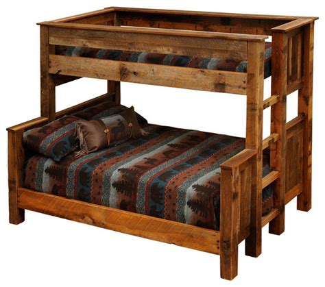 Barnwood Beds Twin Over Queen Barnwood Bunk Beds Rustic Beds By