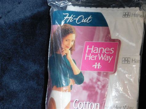1995 Vintage Hanes Her Way 3 White Hi Cut 100 Cotton Size 9 Ebay