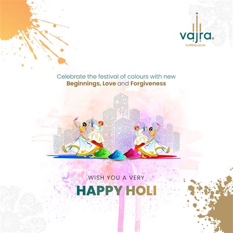 Wishing You A Very Happy And Colourful Holi Vajra Builders