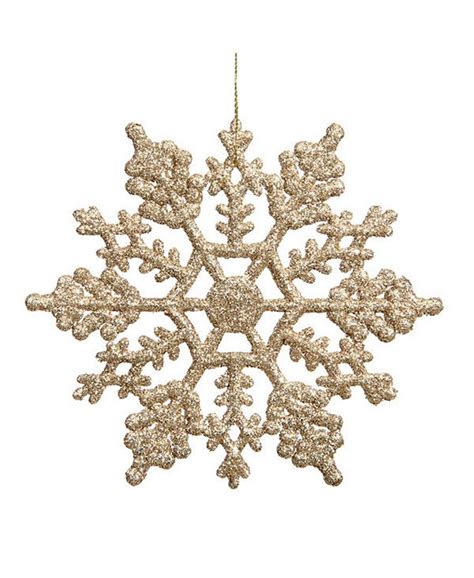 Northlight Club Pack Of 24 Champagne Gold Glitter Snowflake Christmas