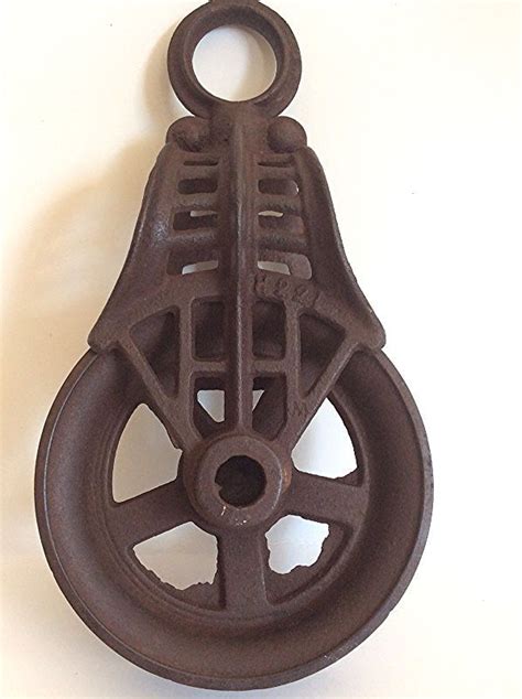 Antique Vintage Cast Iron Barn Pulley Old Farm Rustic Primitive Old