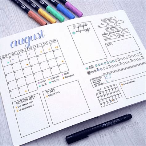 20 Practical Monthly Spreads For Your Bullet Journal Simple Life Of A