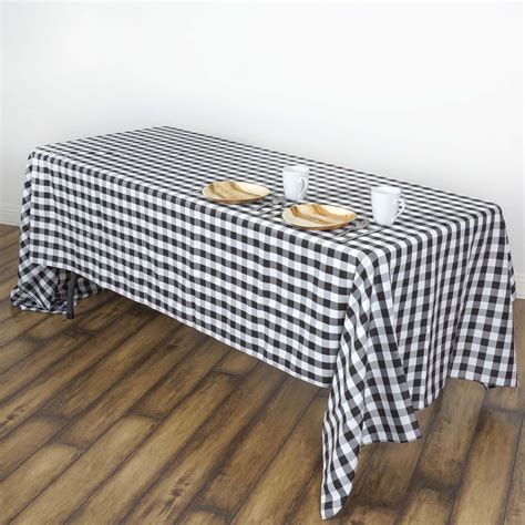 Buffalo Plaid Tablecloth 60x102 Rectangular Whiteblack