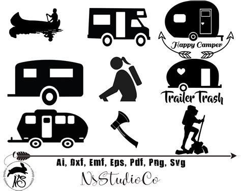 Camping Svg For Cricut Silhouette Camping Silhouette Etsy