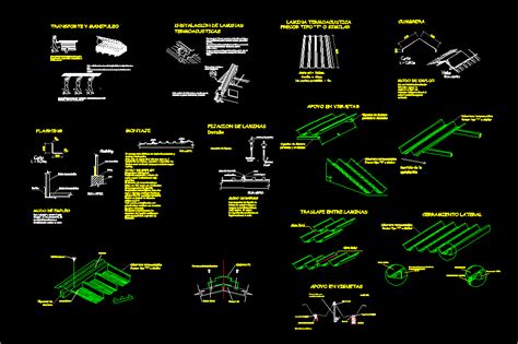Planos De Detalle De Cobertura En Dwg Autocad Cubiertas Estructuras Detalles Constructivos
