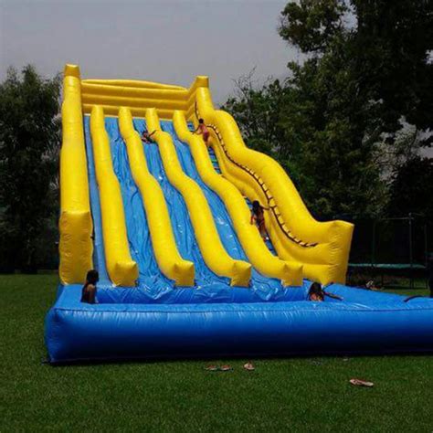 Giant Inflatable Slide With Pool Customized Pvc Commercial Use