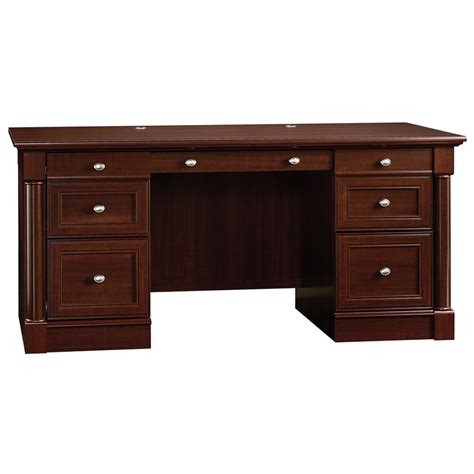 Sauder Palladia Contemporary Wood Executive Desk In Select Cherry