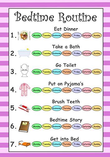 Buy Bedtime Routine Reward Chart Childrens Bedtime Chart Stickers