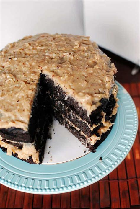 Stir in boiling water (batter will be very thin). German Chocolate Cake {a Baked Cookbook Recipe} - Pass The ...