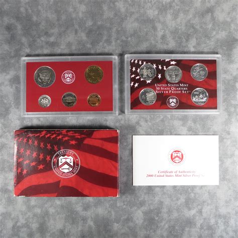 Value Of 10 Coins 50 State Quarters Silver Proof Set Us Mint 2000