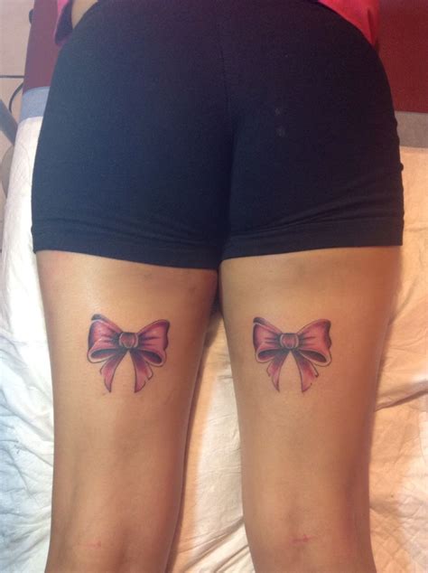 Bows On Legs By Melk Bow Tattoo Lace Bow Tattoos Leg Tattoos