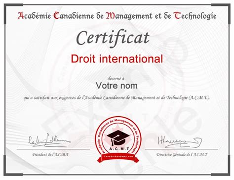 Cours Droit International En Ligne Avec Certificat Académie