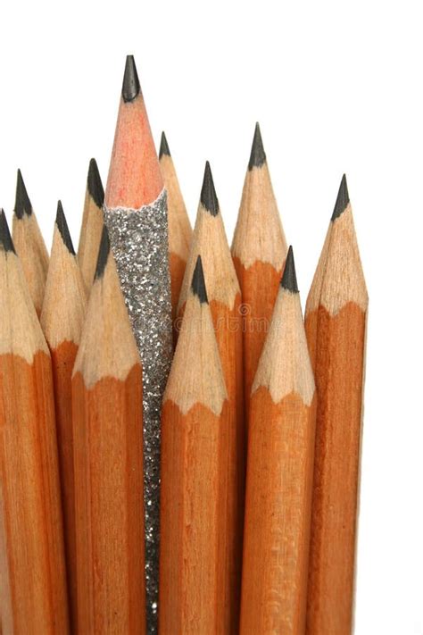 Unusual Pencil In An Environment Of Usual Pencils Stock Image Image