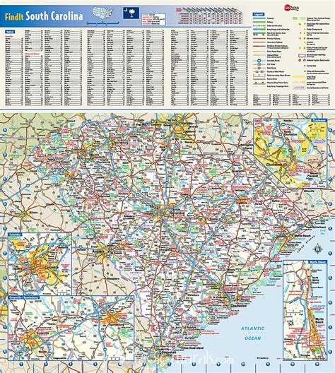 Large Detailed Roads And Highways Map Of South Carolina State With Images