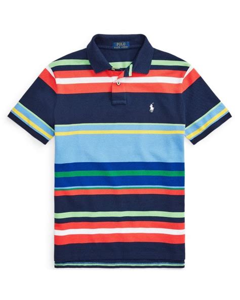 Ralph Lauren Multicoloured Custom Slim Fit Striped Mesh Polo Shirt