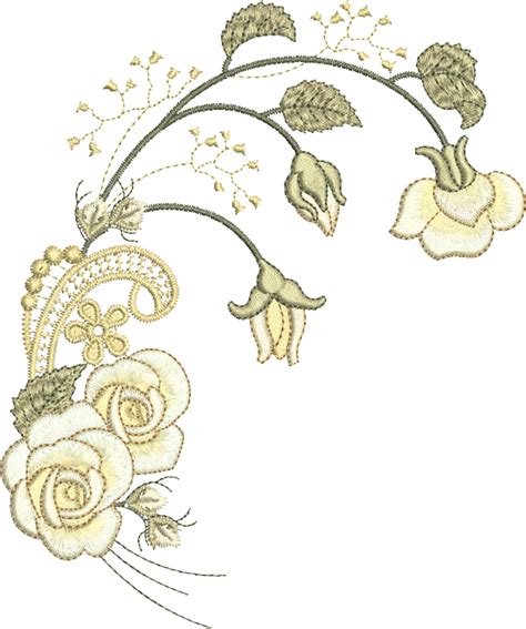 Rose Spray Flower Embroidery Motif - 29 - Embroidery Inspirations - by ...