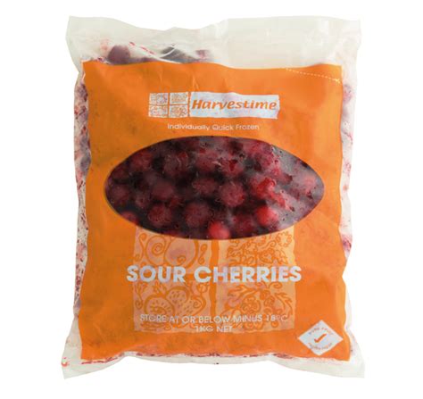Red Sour Pitted Cherries Frozen 1kg Bag Harvestime Evoo Quality Foods