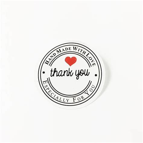 100pcslot Thank You Round White Label Sticker Students Diy Retro Seal