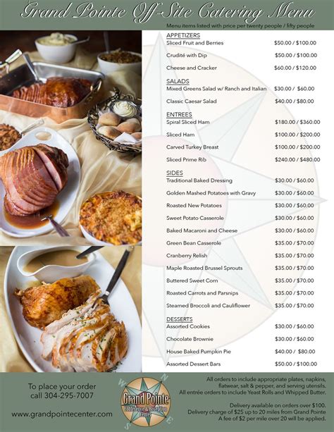 Catering Menu — Grand Pointe Conference And Reception Center Catering