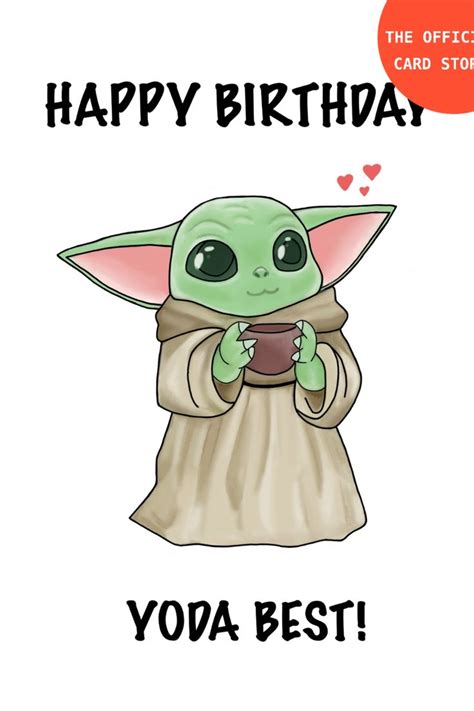 Baby Yoda Birthday Card Yoda Best Star Wars Mandalorian Baby Yoda