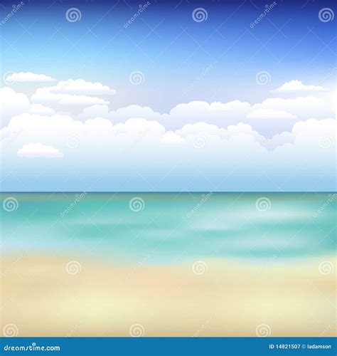 Beautiful Landscape With Beach Vector Stock Vector Illustration Of