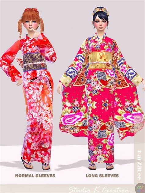 Studio K Creation Japanese Kimono For The Sims 4 Sims