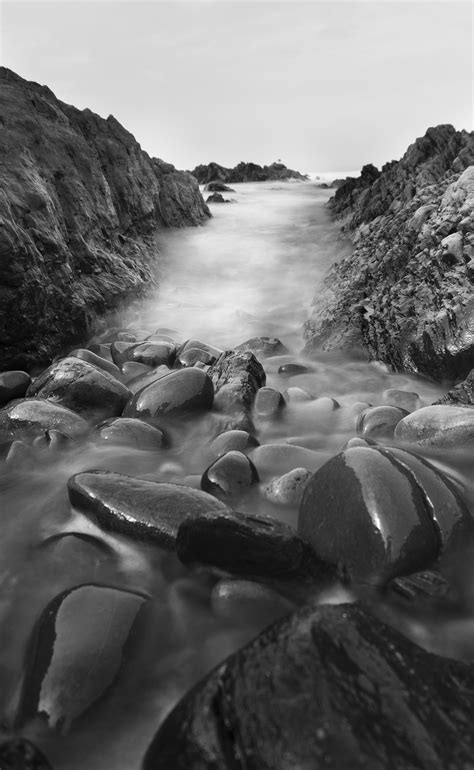 1366x768 Resolution Grayscale Photography Of Stone With Body Of Water