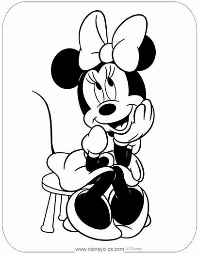 Minnie Coloring Mouse Pages Disney Sitting Stool