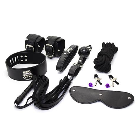 7 pcs set sex bondage kit sex products adult games sex toys set hand cuffs footcuff whip rope