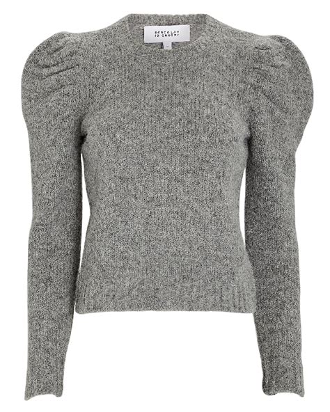 Derek Lam 10 Crosby Locken Puff Shoulder Sweater In Grey Modesens