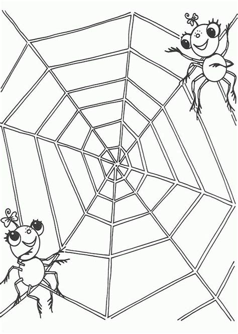 Funnel web spider coloring pages high quality free. A Spider Couple On The Edge Of Spider Web Coloring Page ...