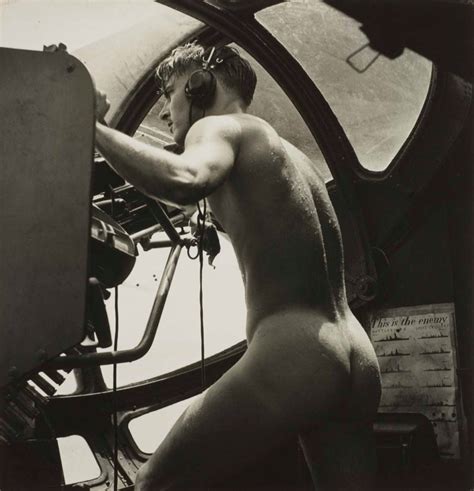 Photo Of A Naked Crewman Of A US Navy Dumbo PBY Rescue Mission Just