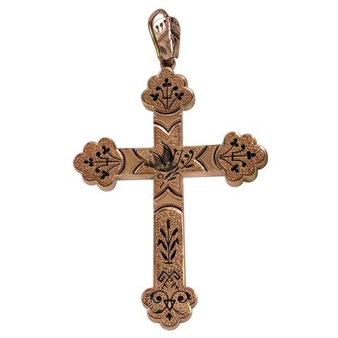 antique large enamel gold cross pendant at 1stdibs antique cross pendant large antique cross