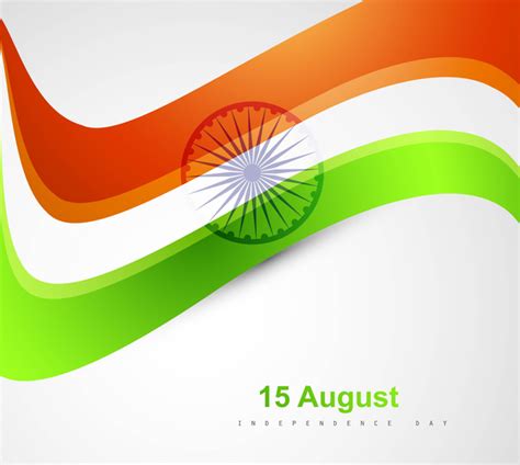 Indian Flag Stylish Tricolor Wave Design Vectors Images Graphic Art