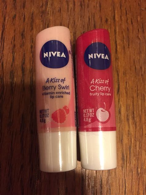 Nivea cherry shine is an innovative lip balm for women that gives long lasting moisturization while delighting your lips with its delicious cherry aroma. As a set. New Nivea lip balms...kiss of berry swirl & kiss ...