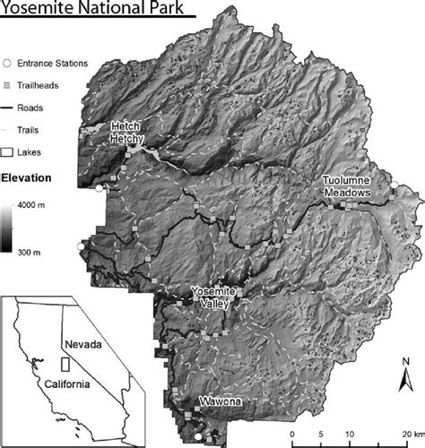 A Reference Map Of Yosemite National Park With General Location Map As