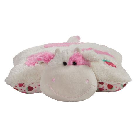 Pillow Pets Jumboz Sweet Strawberry Milkshake Scented Cow Plush Toy