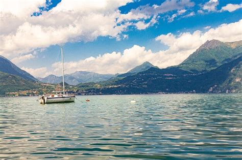 Premium Photo View To Sailboat Anchored In Harbor The Village Of