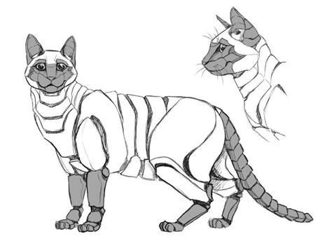 Download files and build them with your 3d printer, laser cutter, or cnc. PHYL Cat robot by nutJT.deviantart.com on @DeviantArt | Рисунки, Концепты существ, Иллюстрации арт