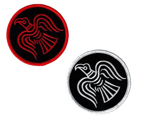 Embroidered Viking Odin Biker Raven Emblem Patches Hook Back Patch Flag
