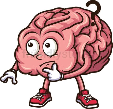 Thinking Brain Cartoon Clipart Vector Friendlystock