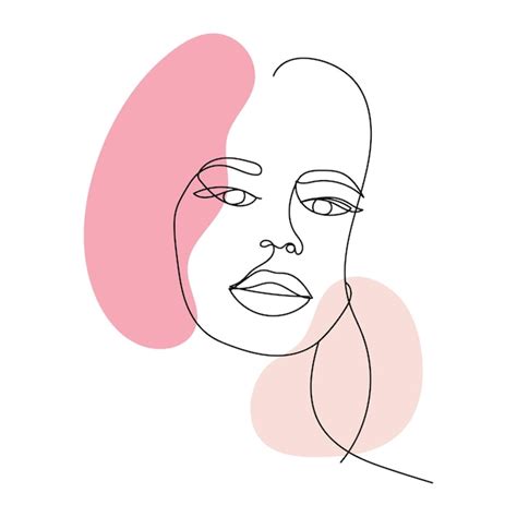 Premium Vector Abstract Female Portrait Continuous One Line Drawing