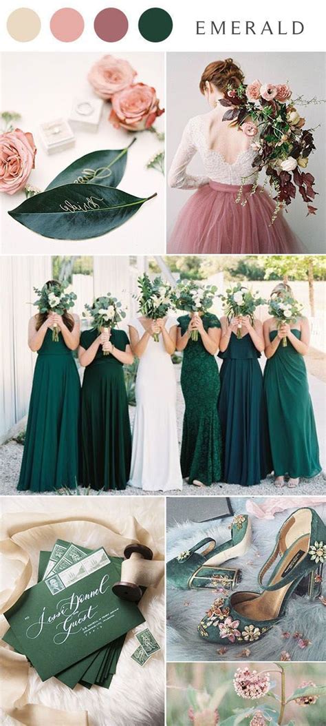 16 Emerald Wedding Color Palette Ideas Emerald Wedding Colors