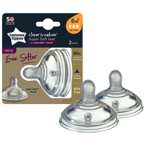 Tommee Tippee Closer To Nature Super Soft Teat Fast Flow 2 Pack Discount Chemist