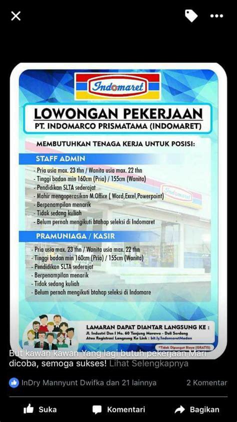 Sabtu, september 28, 2019 posted by : Lowongan Kerja Medan Staff Admin dan Kasir Indomaret ...