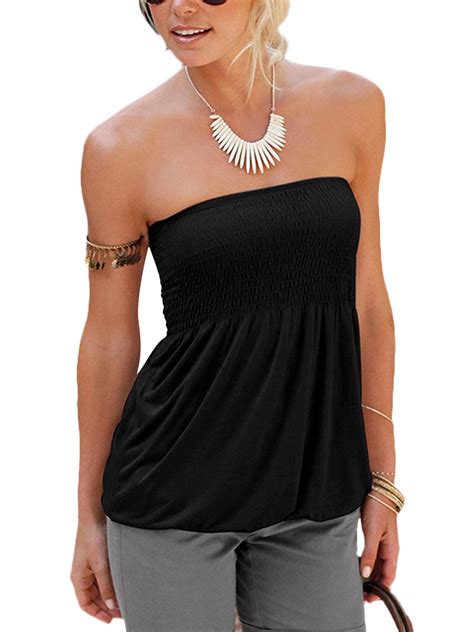 Women Ladies Boho Beach Casual Shirt Blouse Top Summer Ladies Sleeveless Strapless T Shirt